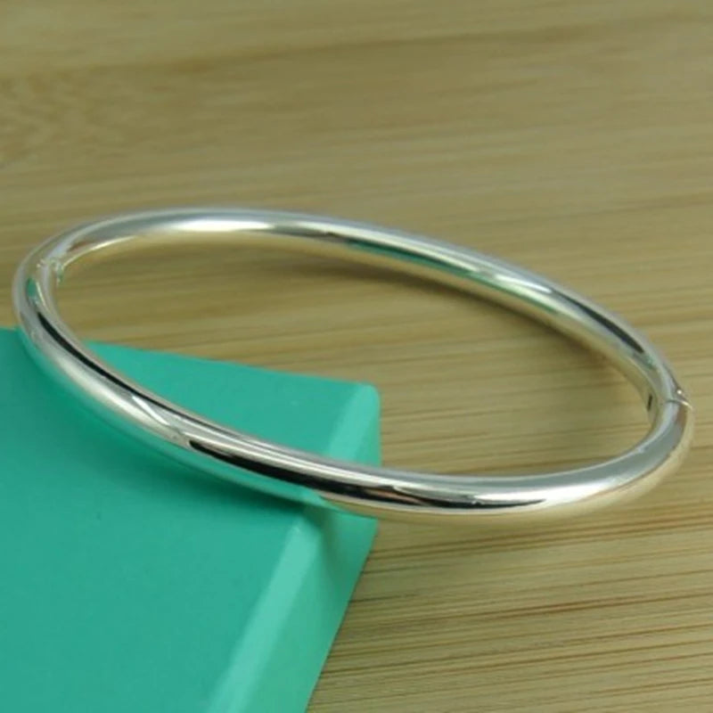 925 Silver Glossy Bracelet For Women Jewelry