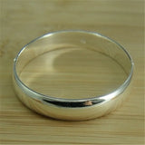 925 Silver Bracelet Glossy Open Bangle Jewelry Gift