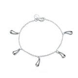 925 Silver Bracelet 5 Raindrops Feminine Charm Engagement Wedding