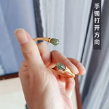 925 Silver Bracelet Women Hetian Jade Retro Orchid Chinese Style