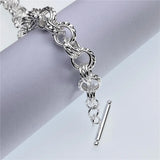 925 Silver Bracelet Round Chain Bangle Gift