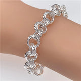 925 Silver Bracelet Round Chain Bangle Gift