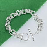 925 Silver Bracelet Round Chain Bangle Gift
