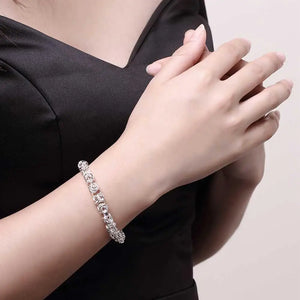 925 Silver Bracelets Charm Circle Chain for Wedding Party