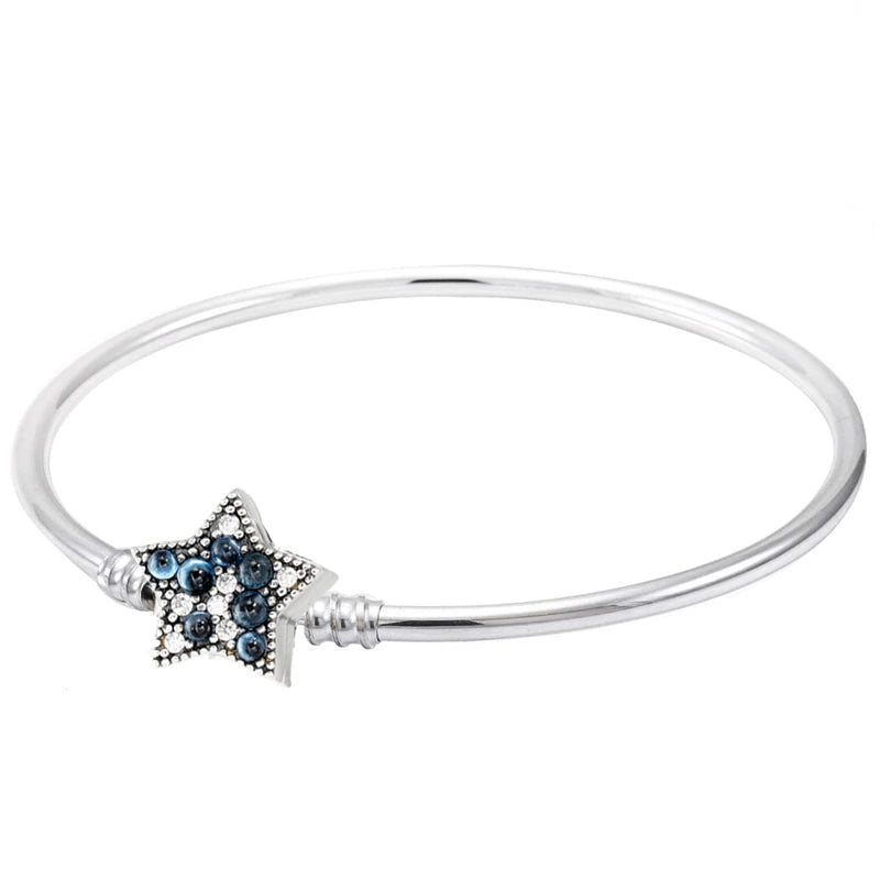 925 Silver Bright Star Family Tree Infinite Hearts Bangle