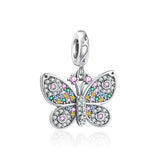 925 Silver Butterfly Flamingo Pendant for Bracelet