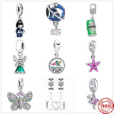 925 Silver Butterfly Flamingo Pendant for Bracelet