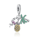 925 Silver Butterfly Clover Pendant Bead Charm Bracelet Jewelry