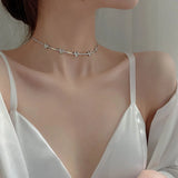 925 Silver Butterfly Necklace Animal Choker Birthday Gift