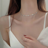 925 Silver Butterfly Necklace Animal Choker Birthday Gift