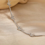 925 Silver Butterfly Necklace Animal Choker Birthday Gift