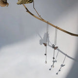925 Silver Butterfly Tassel Earrings Pearls Long Women's Engagement Jewelry