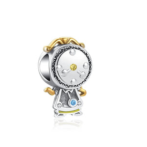 925 Silver Candelabra Mask Baby Girl Charm DIY Beads Pendant Bracelet