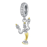 925 Silver Candelabra Mask Baby Girl Charm DIY Beads Pendant Bracelet