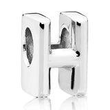 925 Silver A-Z Alphabet Crystal Charm for Bracelet Bangle