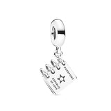 925 Silver Airplane Passport Travel Pendant for Bracelet Necklace DIY