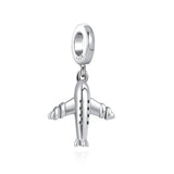 925 Silver Airplane Passport Travel Pendant for Bracelet Necklace DIY