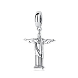 925 Silver Charm Bead Plane Travel Camera Eiffel Tower for Bracelet DIY