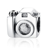 925 Silver Charm Bead Plane Travel Camera Eiffel Tower for Bracelet DIY