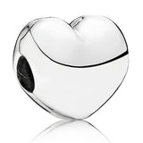 925 Silver Clear Sparkling Line Freehand Heart Clip Bead Bracelet DIY