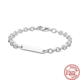925 Silver Charm Heart Star Slider Bracelet T-Bar Snake Chain Women