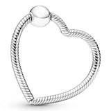 925 Sterling Silver Charm Heart Bag Holder Pendant Beads Bracelet Diy Jewelry