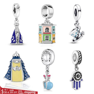 925 Silver Religious House Yoga Pendant Bead for Jewelry