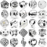 925 Silver Music Skull Teapot Heart Beads Bracelet DIY