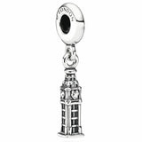 925 Silver Charm Snow Globe Angel Santa Gingerbread Pendant