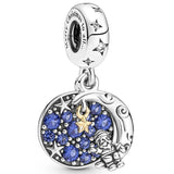 925 Silver Charm Snow Globe Angel Santa Gingerbread Pendant