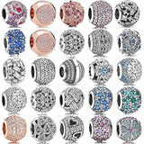 925 Silver Charm Love Knot Geometric Elegance Bead Bracelet DIY