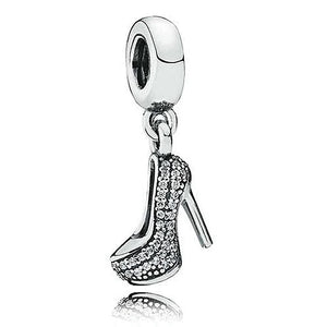 925 Silver Charm Stiletto Baby Artist's Palette Pendant Beads Fit Bracelet