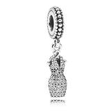 925 Silver Charm Stiletto Baby Artist's Palette Pendant Beads Fit Bracelet