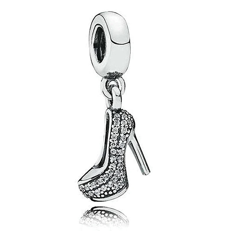 925 Silver Charm Stiletto Baby Artist's Palette Pendant Beads Fit Bracelet