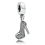 925 Silver Charm Stiletto Baby Artist's Palette Pendant Beads Fit Bracelet