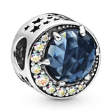 925 Silver Charm Heart Daisy Meadow Night Sky Bead Bracelet DIY
