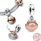 925 Sterling Silver Charm Teapot Cup Boy Love Lock open shell DIY Fine Bead