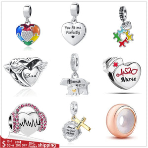 925 Silver Charm Pendant Bead for DIY Jewelry
