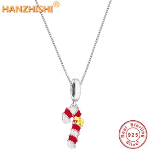 925 Silver Christmas Stocking Bow Pendant Necklace Jewellery