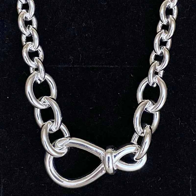 925 Sterling Silver Infinity Knot Chain Necklace for Charm Bracelet DIY Jewelry