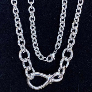 925 Sterling Silver Infinity Knot Chain Necklace for Charm Bracelet DIY Jewelry