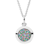 925 Silver Circle Love Heart Jewelry Set with Crystal
