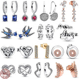925 Silver Classic Heart Earrings & Charm Jewelry Gift