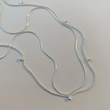 925 Silver Bead Choker Necklace For Women NK119