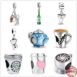 Sterling Silver Coffee Beer Wine Cup Pendant Charm Bead