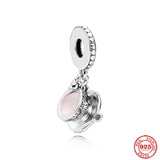 925 Silver Coffee Cups & Machines Charm Beads for Bracelet DIY Jewelry Gift