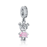 925 Silver Family Heart Charm Bead For Bracelet DIY
