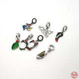 925 Silver Colorful Dangle Pendant Beads for European Charms Bracelet