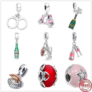 925 Silver Coke Pendant Dangle Charms Bead for DIY Bracelet