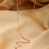 925 Silver Crescent Necklace Tassel Clavicle Chain Wedding Party Jewelry